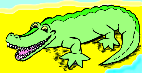 Раскраска Крокодил Джунгли