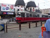 Австрийский трамвай на остановке в Венгрии